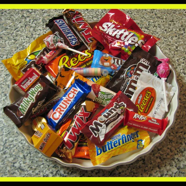Halloween candy in festive colors
