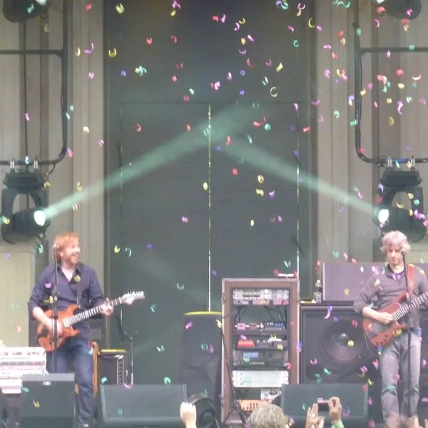 Confetti falling at midnight