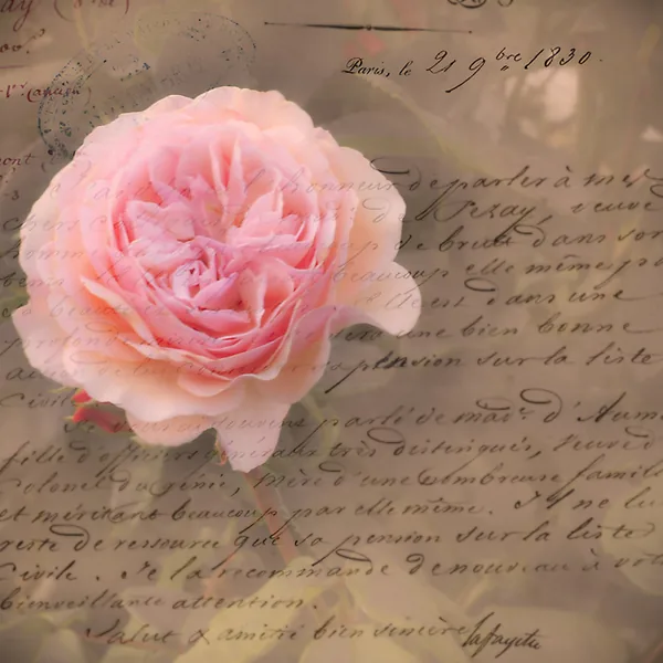 Handwritten love letter with envelope